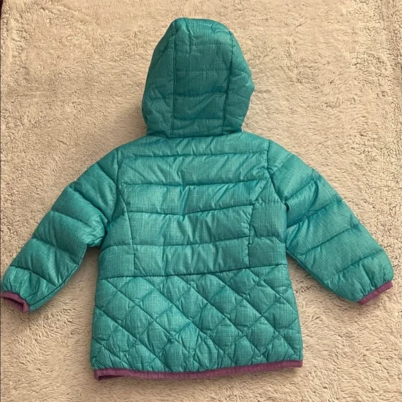 Snozu Teal Puffer Coat with Lavender Logo SZ 18 months - Picture 5 of 5